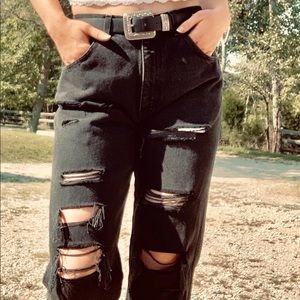 Distressed jeans